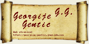 Georgije Gentić vizit kartica